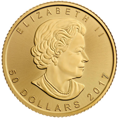 1 Oz 99.99% Pure Gold Maple Leaf Bullion Coin 2017 image 1