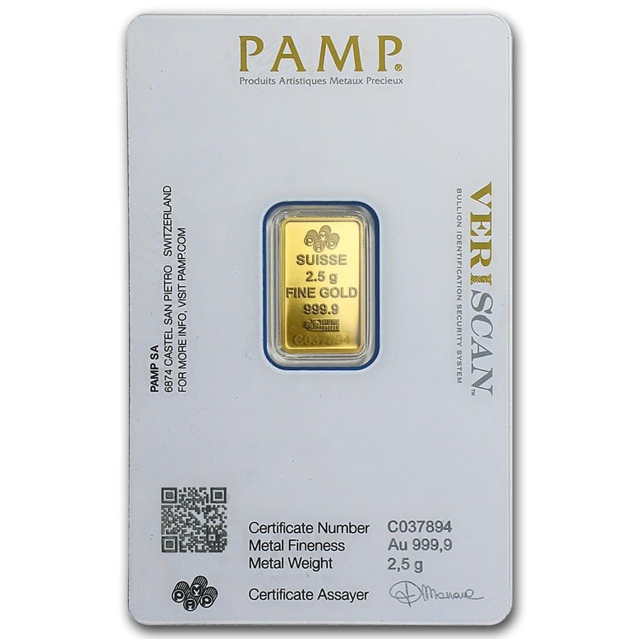 2.5 gram Gold Pamp Suisse Lady Fortuna (w/ Certificate) image 1