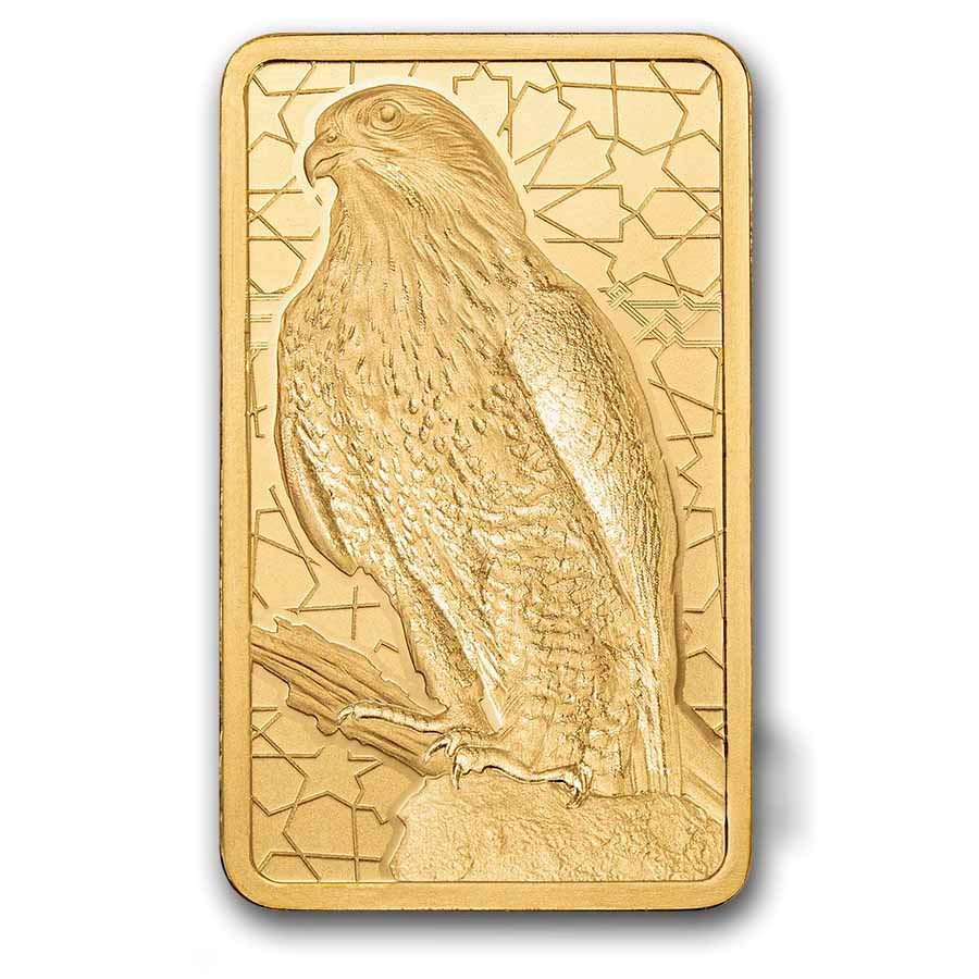 5 gram Gold Bar - PAMP Arabian Falcon (w/Assay &amp; Frame) image 2