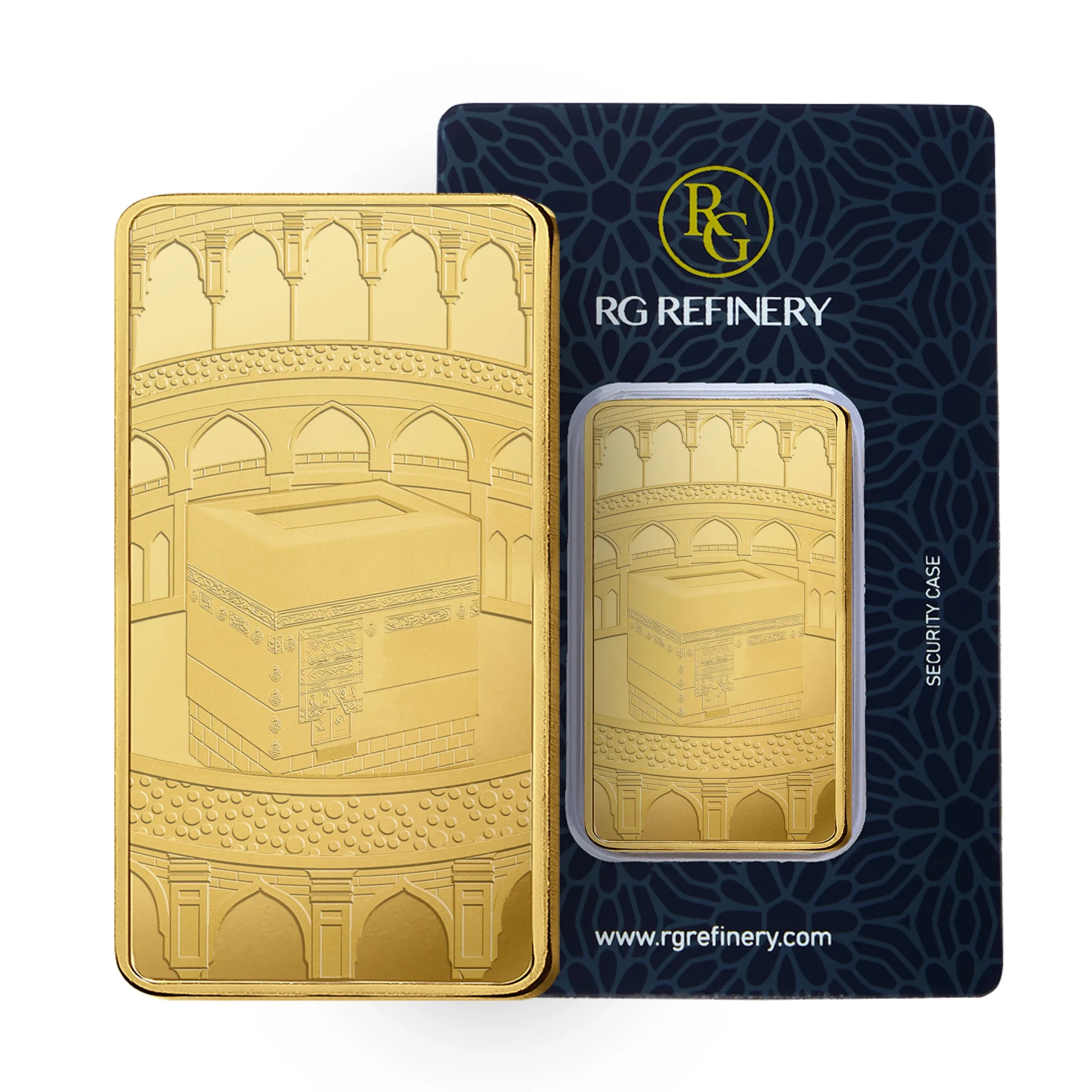50 gram Pure Gold Kaabah Bar 0.9999 - RG Refinery, UAE image 0