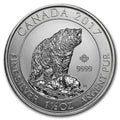 2017 Canada 1.5 oz Silver $8 Grizzly Bear BU image 0