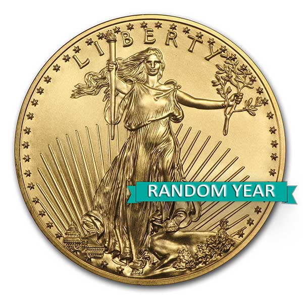 1/2 Oz American Eagle US Mint - 0.9167 (Random Year) image 0