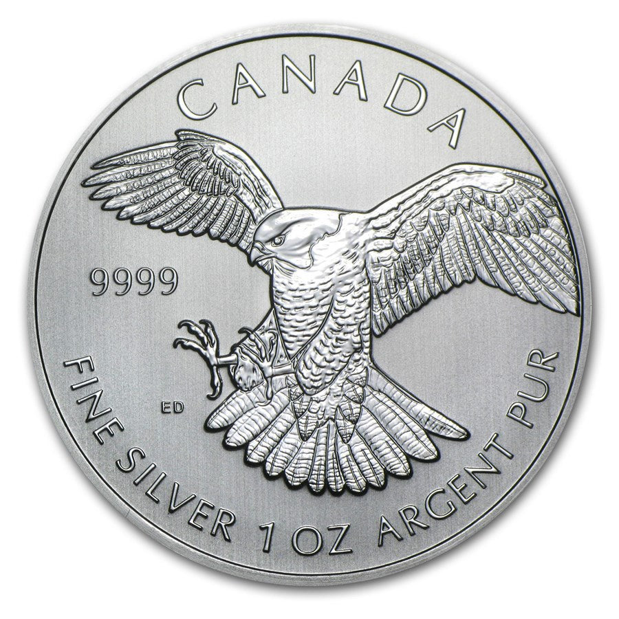 1 Oz Canadian Silver Peregrine Falcon Coin 2014 image 0