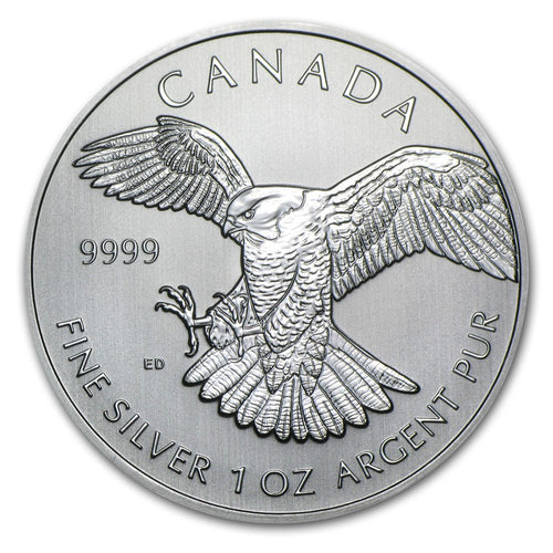 1 Oz Canadian Silver Peregrine Falcon Coin 2014 image 0