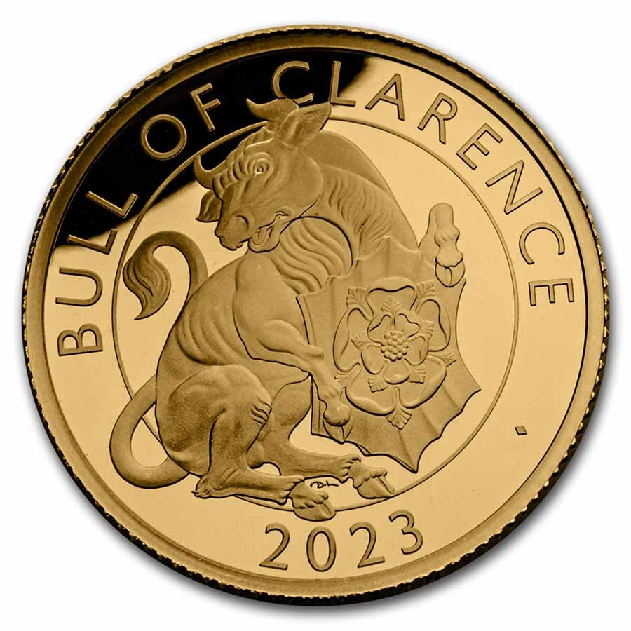 2023 1/4 oz Gold Tudor Beasts Bull of Clarence Gold Coin image 0