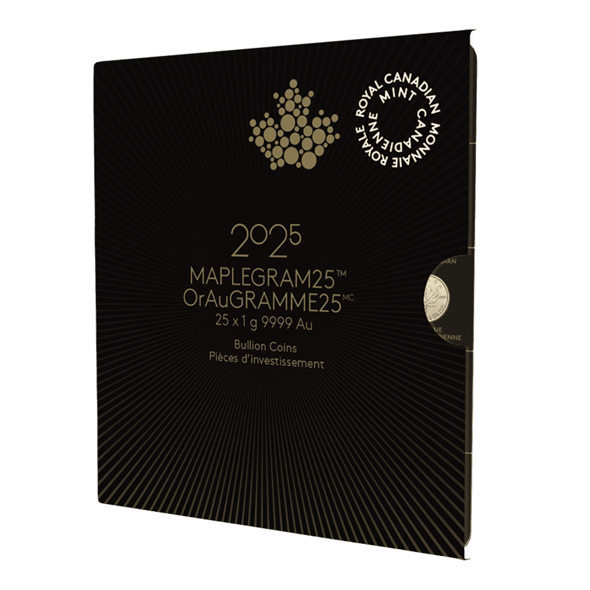 2025 25x 1 gram Gold Maple Leafs Maplegram25? (In Assay Sleeve) image 1