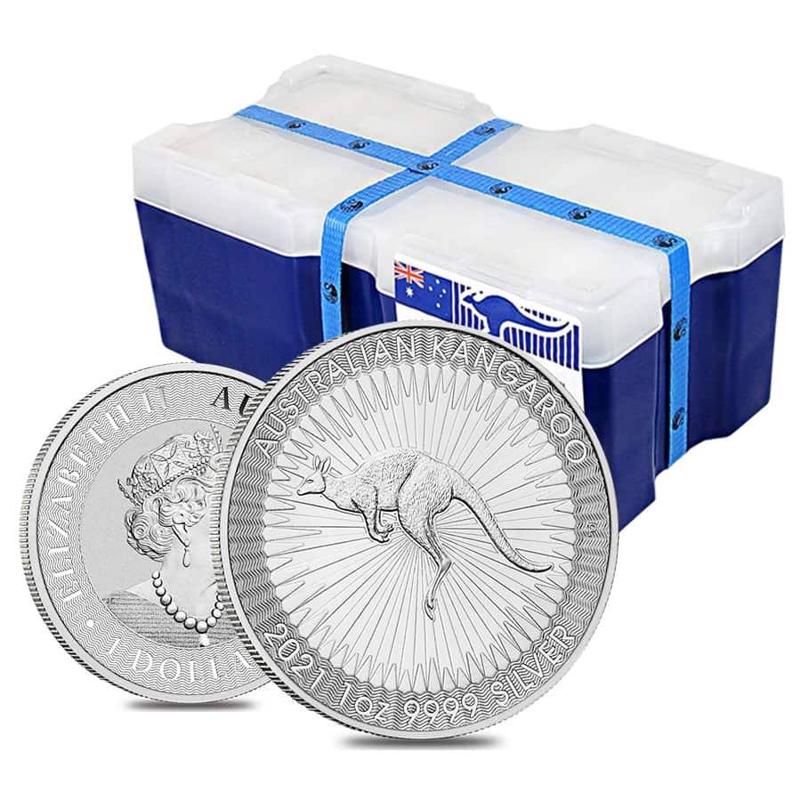 1 Oz Silver Australia Kangaroo 2021 BU image 3