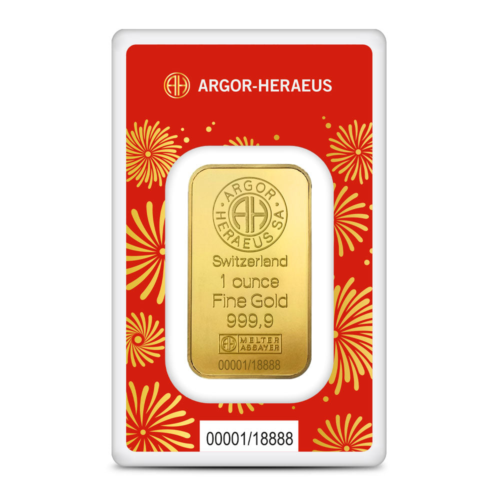 2025 1 oz Argor Heraeus Lunar Snake Gold Bar (New w/ Assay) [Box of 25] image 1