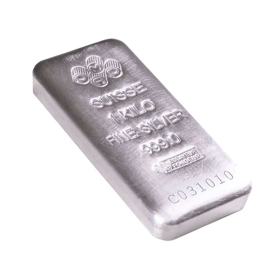 1 Kilo PAMP Suisse Silver Cast Bar .999 Fine image 2