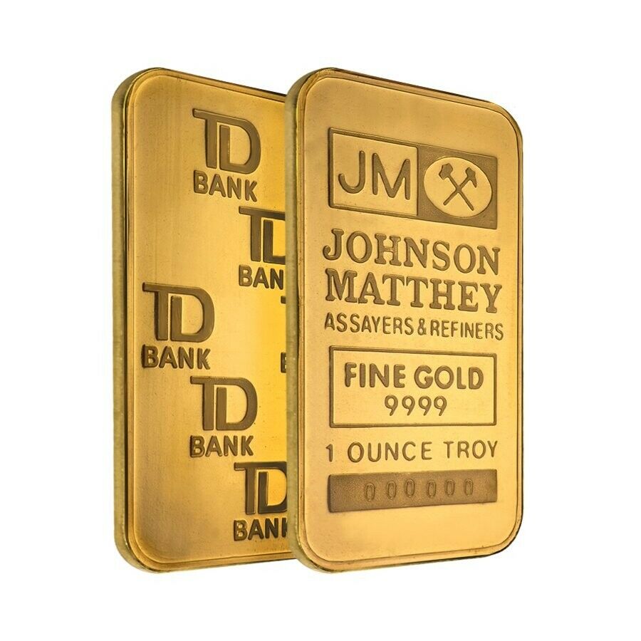 1 oz Johnson Matthey TD Bank Gold Bar image 0
