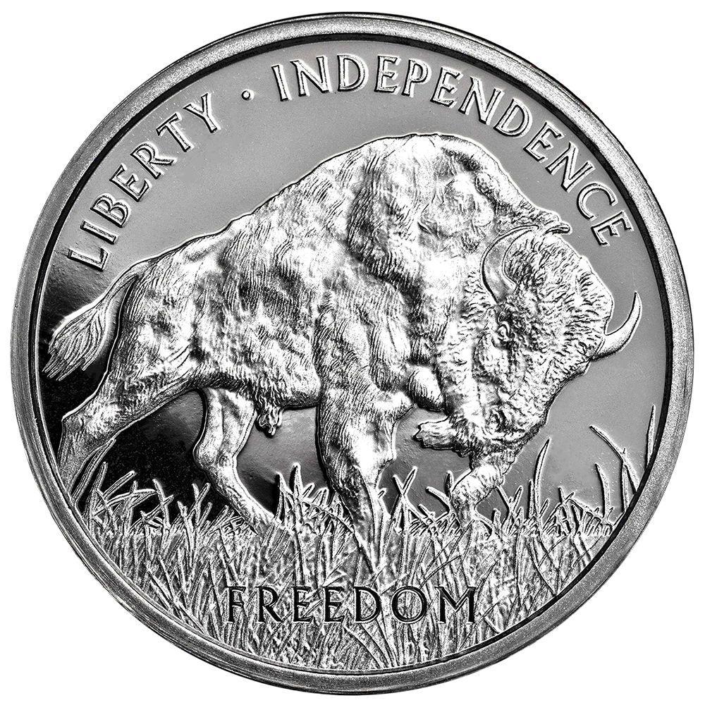 1 Oz Silver Round PAMP Buffalo image 0