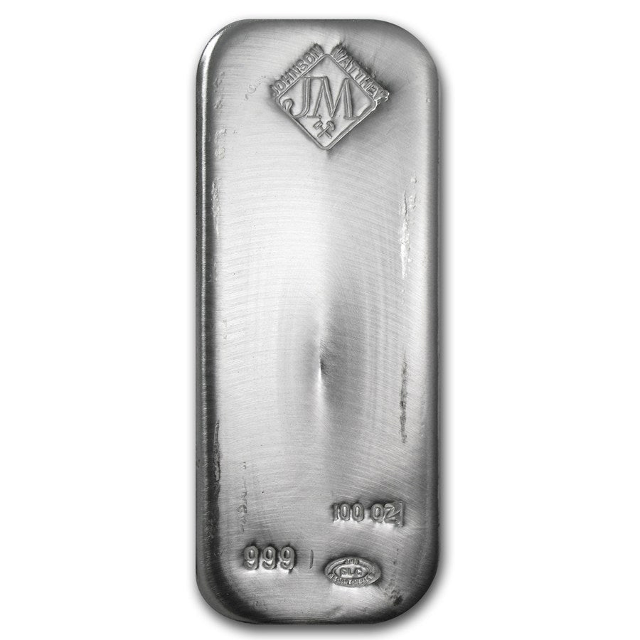 100 Oz Silver Johnson Matthey Bar